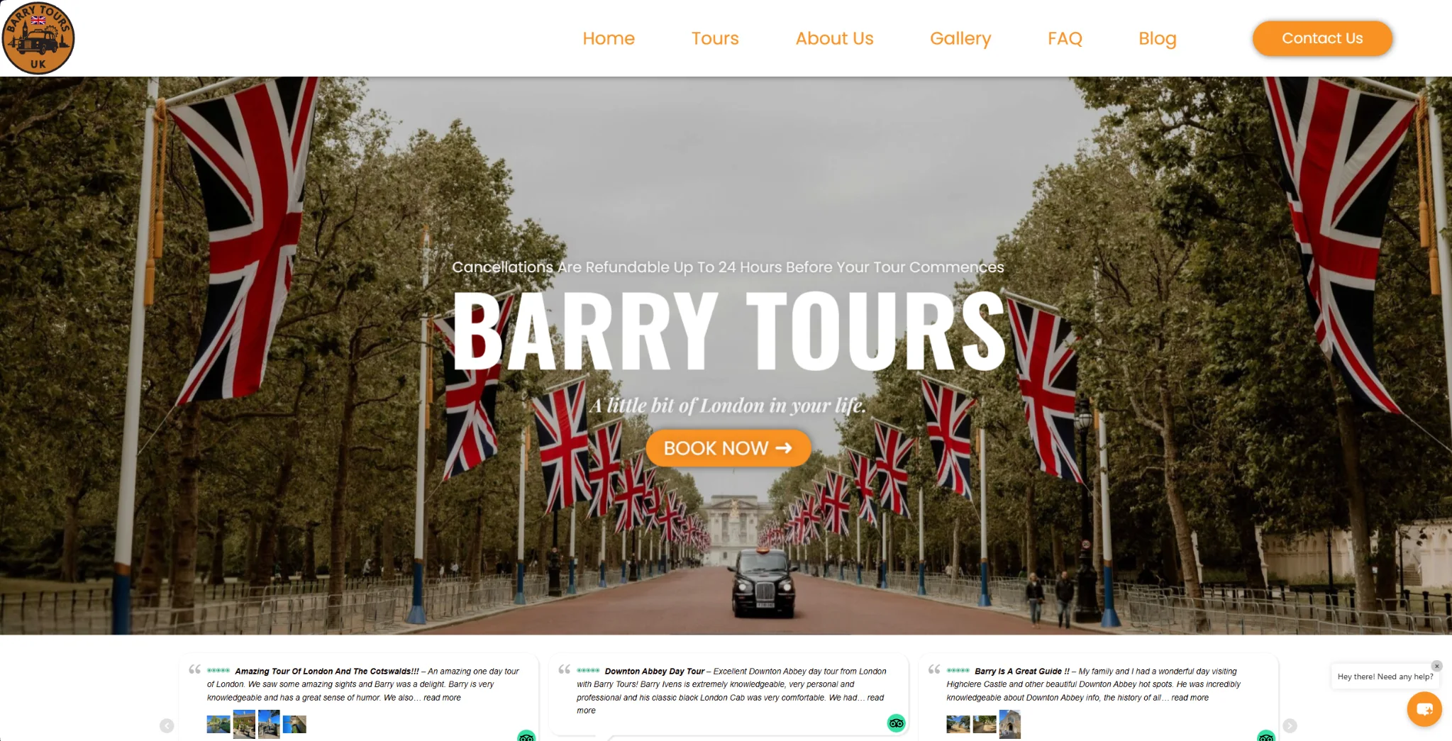 Barry Tours UK website preview